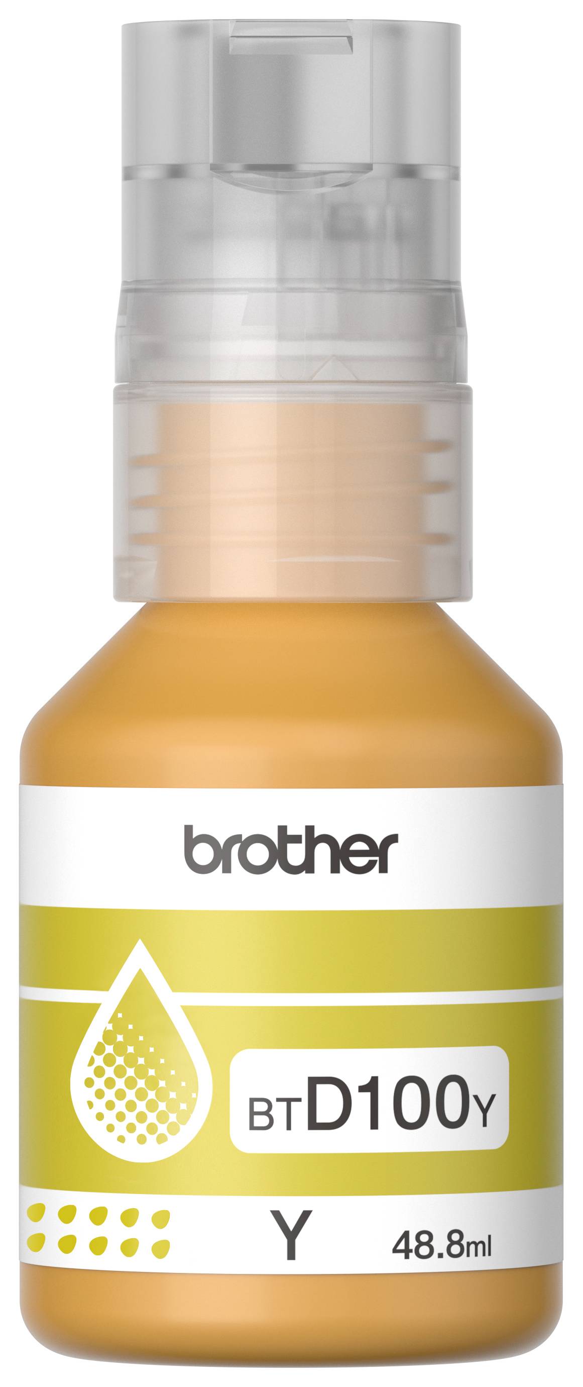 Botella de tinta Brother BTD100Y amarillo - rendimiento aproximado 5, 000 páginas, compatible con DCPT230, DCPT530DW, DCPT730DW, MFCT930DW Botella de tinta Brother BTD100Y amarillo - rendimiento aproximado 5, 000 páginas, compatible con DCPT230, DCPT530DW, DCPT730DW, MFCT930DW